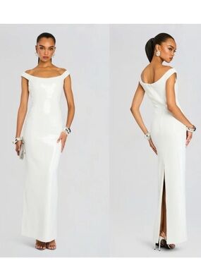 Retrofete Jazmina White Sequin Maxi Dress Bridal $898 size XS NWT